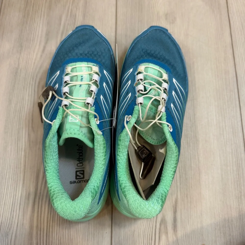 Salomon Sense Mantra 3 W Fog Blue Green Trail Running Shoes 381582 Womens 6 NEW